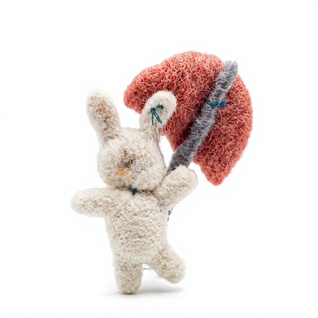 Felt Wool Bunny Rabbit Ornament with Pink Shell Cartoon Animal Christmas Hanging Decoration – view 4