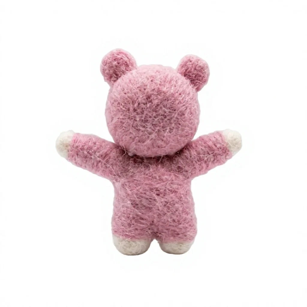 Felt Wool Pink Felt Bear Doll Ornament Small Cartoon Christmas Decor – view 4