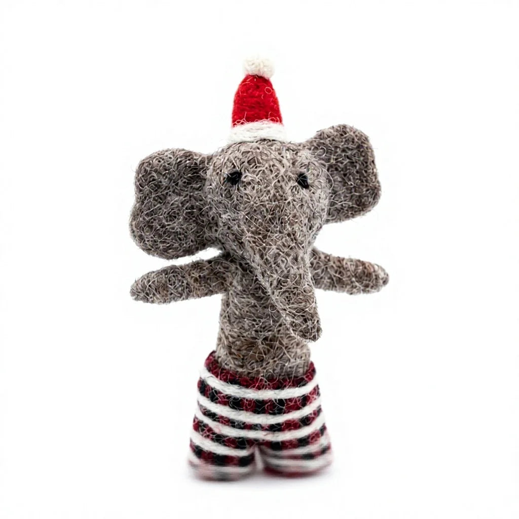 Felt Wool Elephant Christmas Decoration Handmade Cartoon Animal Figurine – view 2