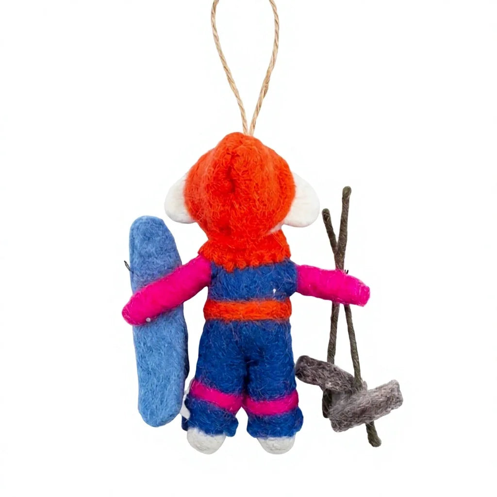 Felt Wool Skiing Bear Christmas Ornament Small Animal Shape Indoor Decor – view 4