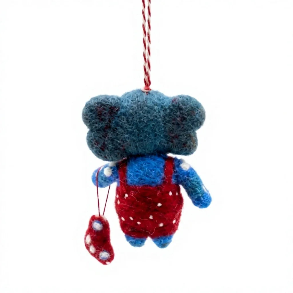 Felt Wool Elephant Christmas Ornament Red Blue Cartoon Animal Wall Hanging Small Indoor Decor – view 4