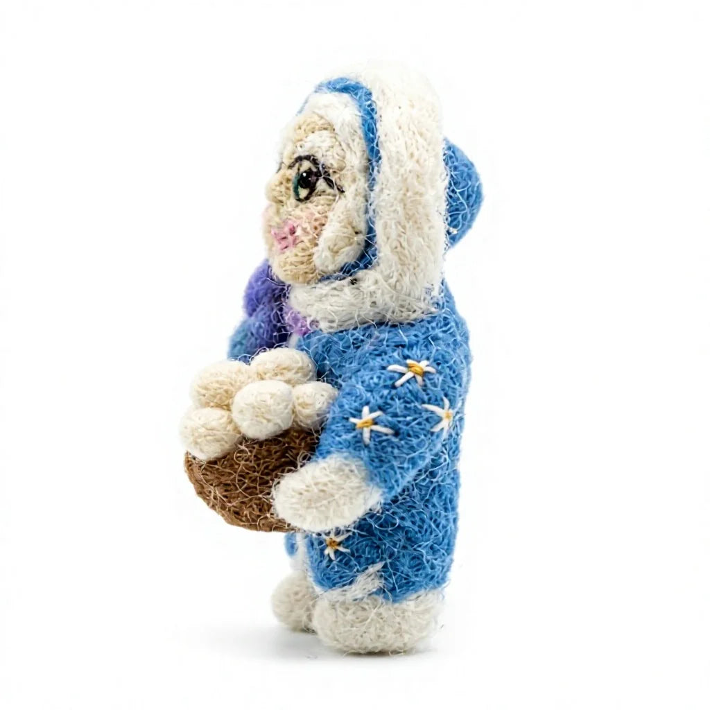 Felt Wool Grandmother Dolls with Flower Basket Traditional Christmas Decoration – view 3