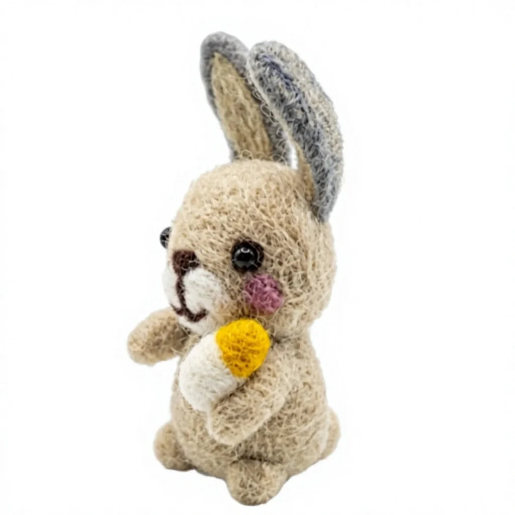 Felt Wool Bunny Rabbit Toy with Carrot Cartoon Animal Decoration – view 3