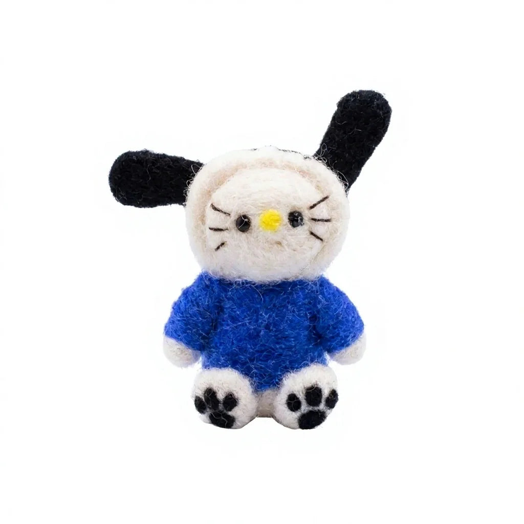 Felt Wool Bunny Dolls Blue Sweaters Small Cartoon Indoor Christmas Decor – view 2