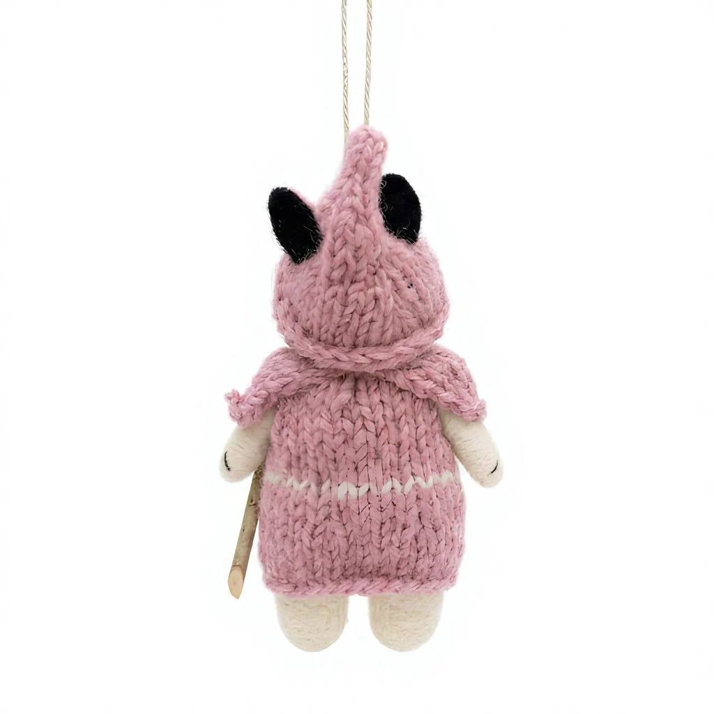 Felt Wool Cat Doll in Pink Hooded Sweater with Lollipop Cartoon Animal Decoration – view 4