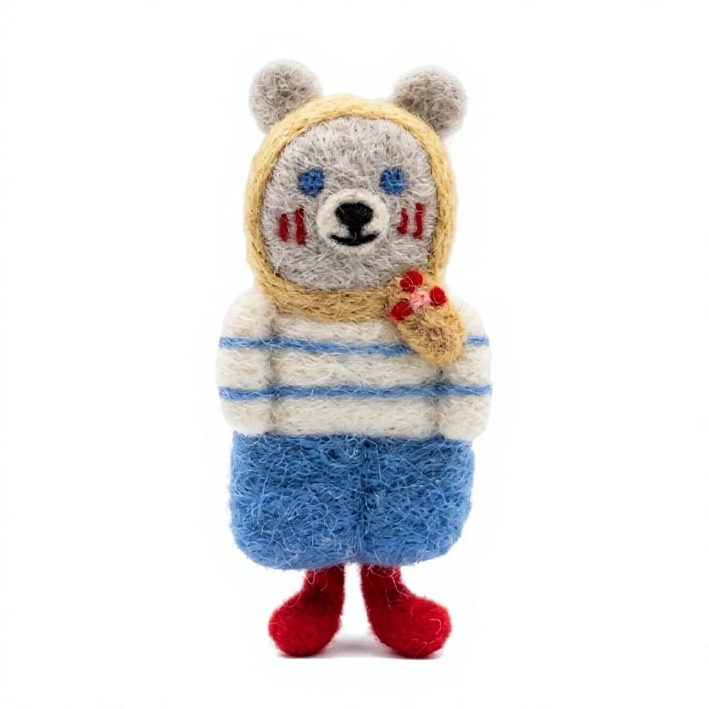 Felt Wool Bear Christmas Ornament Cartoon Animal Decor – view 2