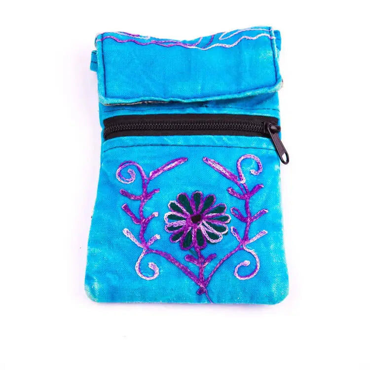 Side Carry Floral Design Mobile Zipper Purse Best Himalaya