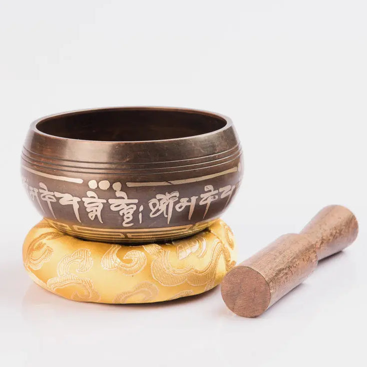 Small Size Antique Tibetan Meditation Yoga Singing Bowl Buddhist Symbol Etched - Best HimalayaBest Himalaya