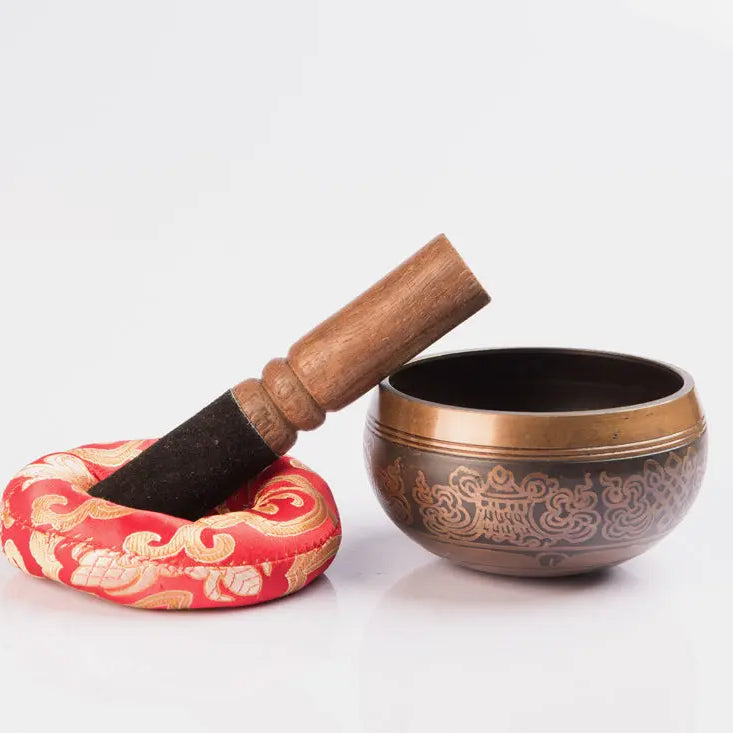 Special Etching Carving Antique Tibetan Singing Bowl for Sound Therapy - Best HimalayaBest Himalaya
