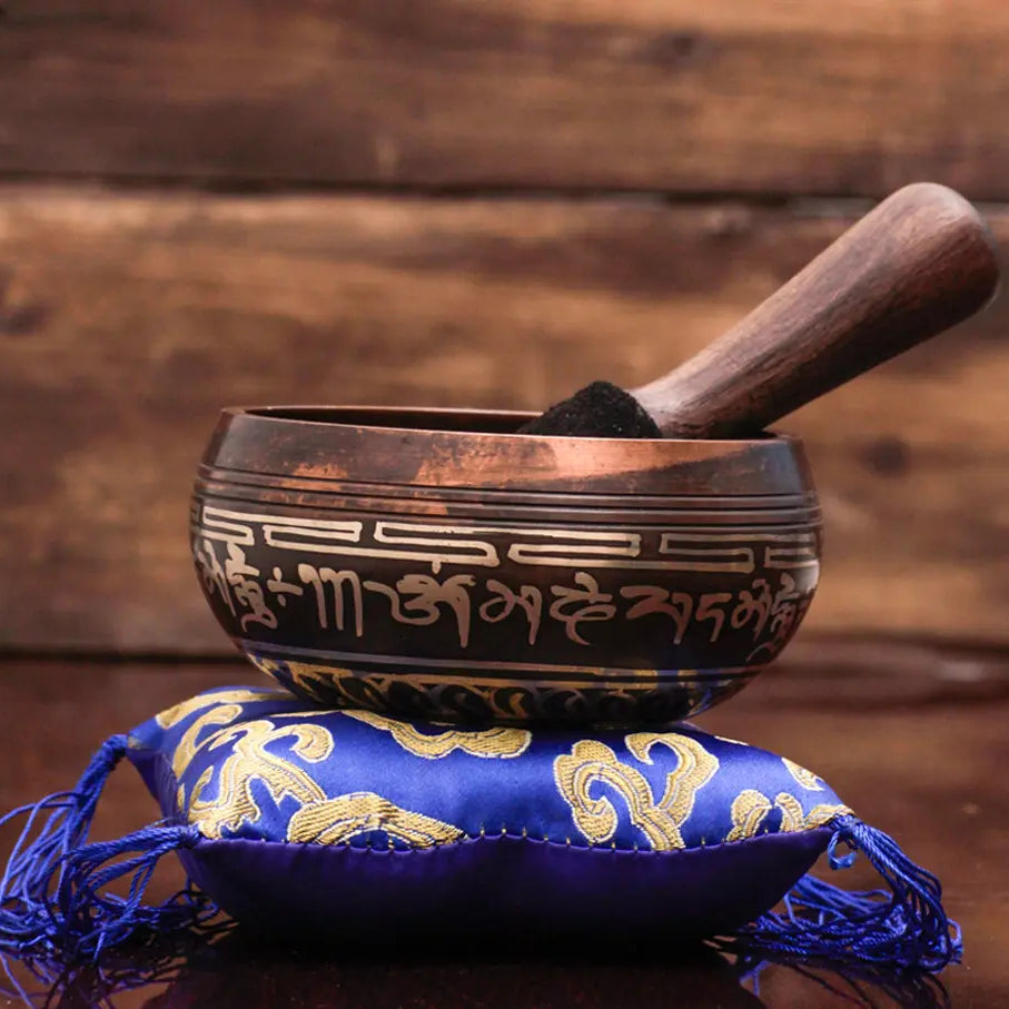 Special Etching Tibetan Handmade Singing Bowl - Best HimalayaBest Himalaya