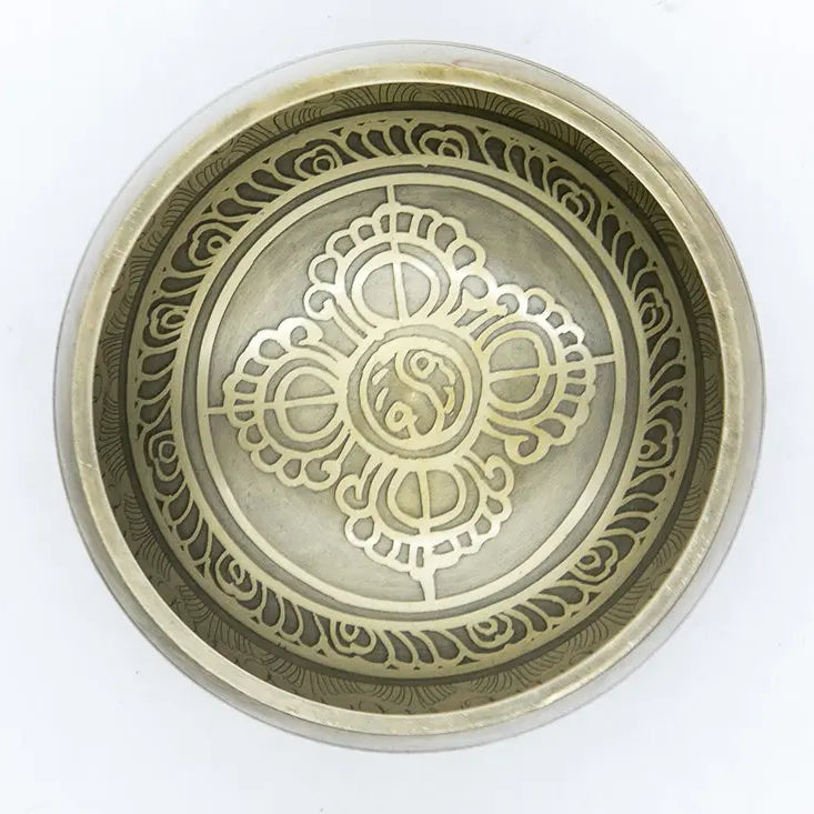 Tibetan Bronze Singing Bowl with Unique Etchings for Sound Therapy and Healing - Best HimalayaBest Himalaya