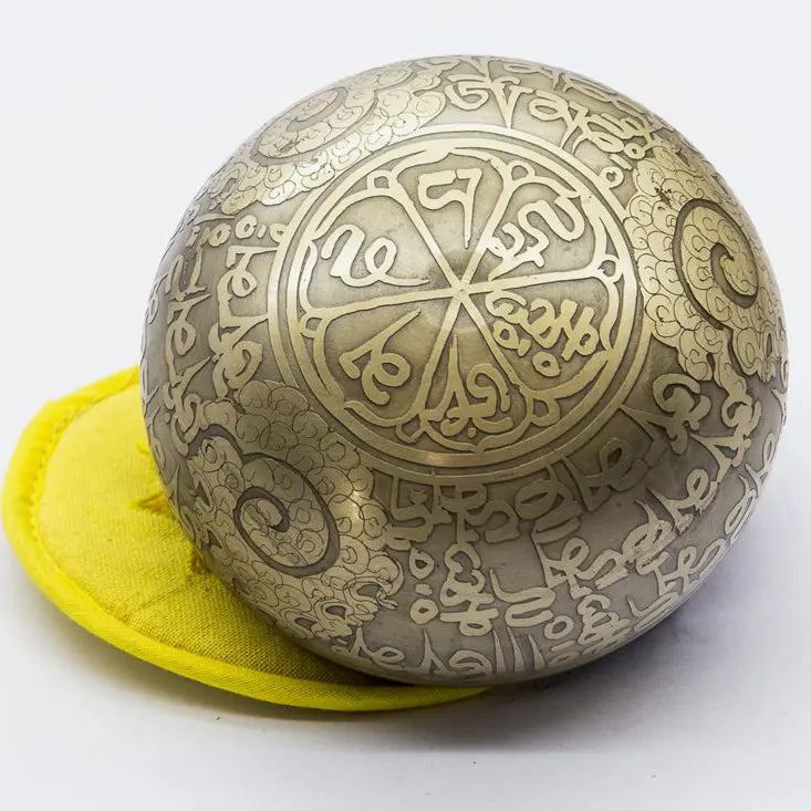 Tibetan Bronze Singing Bowl with Unique Etchings for Sound Therapy and Healing - Best HimalayaBest Himalaya