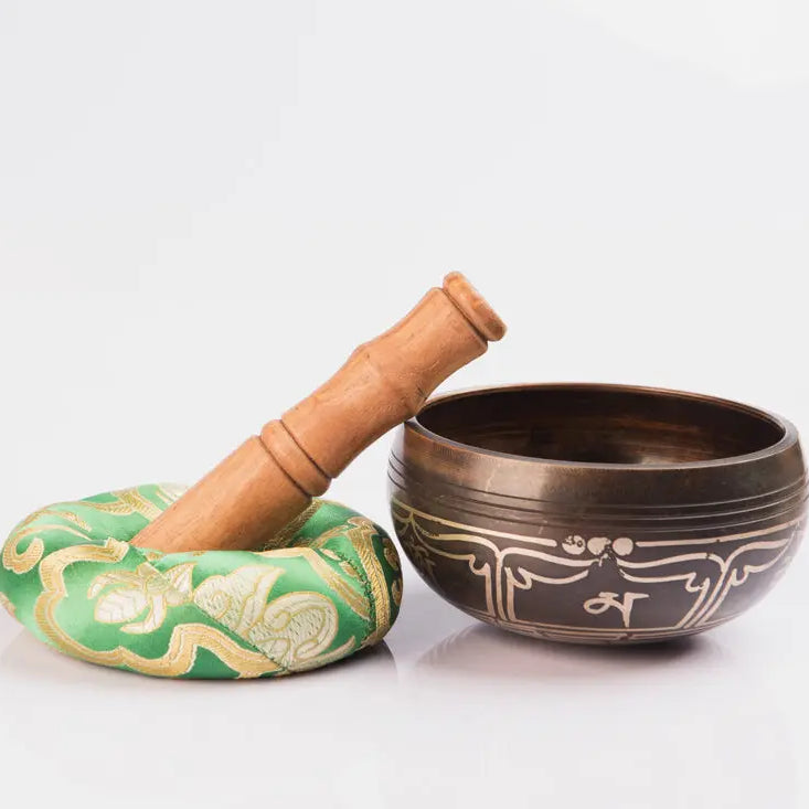 Tibetan Buddhist Spiritual Symbol Etched Brass Singing Bowl - Best HimalayaBest Himalaya