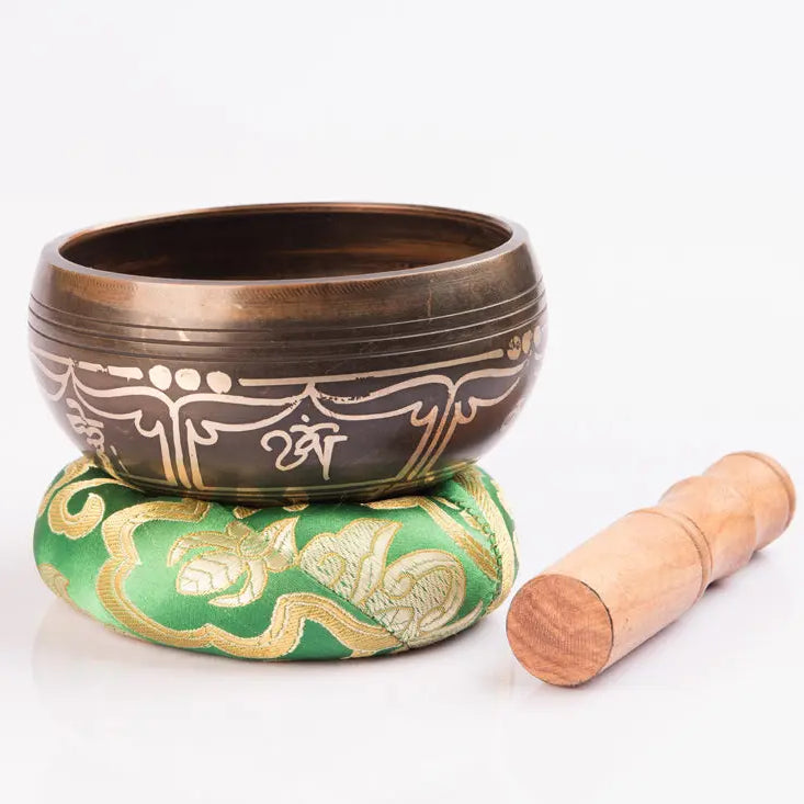 Tibetan Buddhist Spiritual Symbol Etched Brass Singing Bowl - Best HimalayaBest Himalaya
