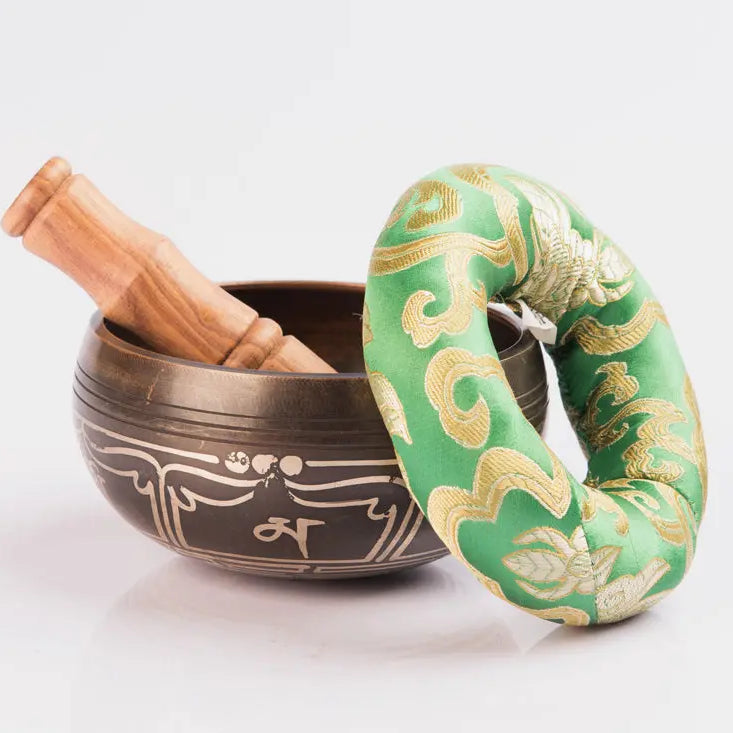 Tibetan Buddhist Spiritual Symbol Etched Brass Singing Bowl - Best HimalayaBest Himalaya