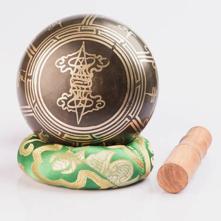 Tibetan Buddhist Spiritual Symbol Etched Brass Singing Bowl - Best HimalayaBest Himalaya