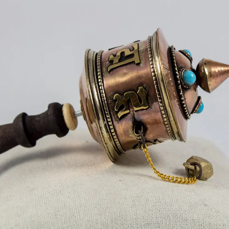 Tibetan Buddhist mantra small hand held prayer wheel - Best HimalayaBest Himalaya