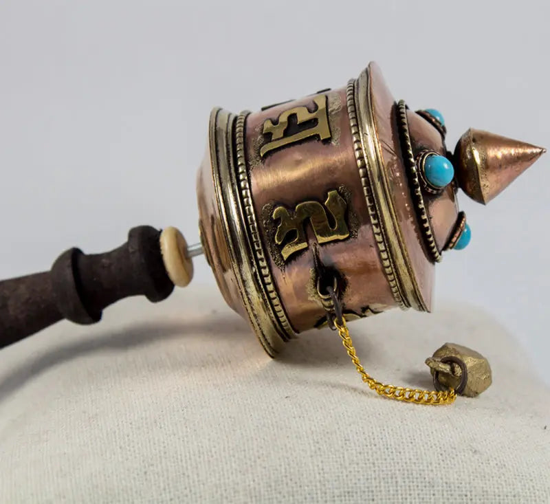 Tibetan Buddhist mantra small hand held prayer wheel - Best HimalayaBest Himalaya
