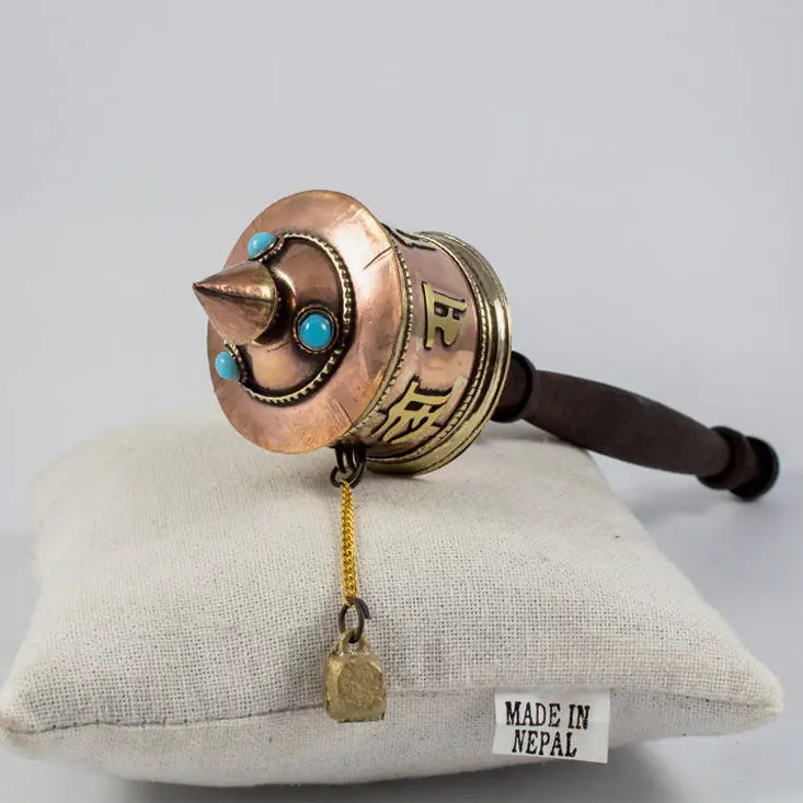 Tibetan Buddhist mantra small hand held prayer wheel - Best HimalayaBest Himalaya
