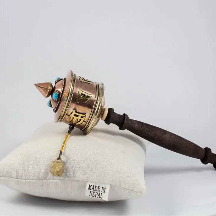 Tibetan Buddhist mantra small hand held prayer wheel - Best HimalayaBest Himalaya