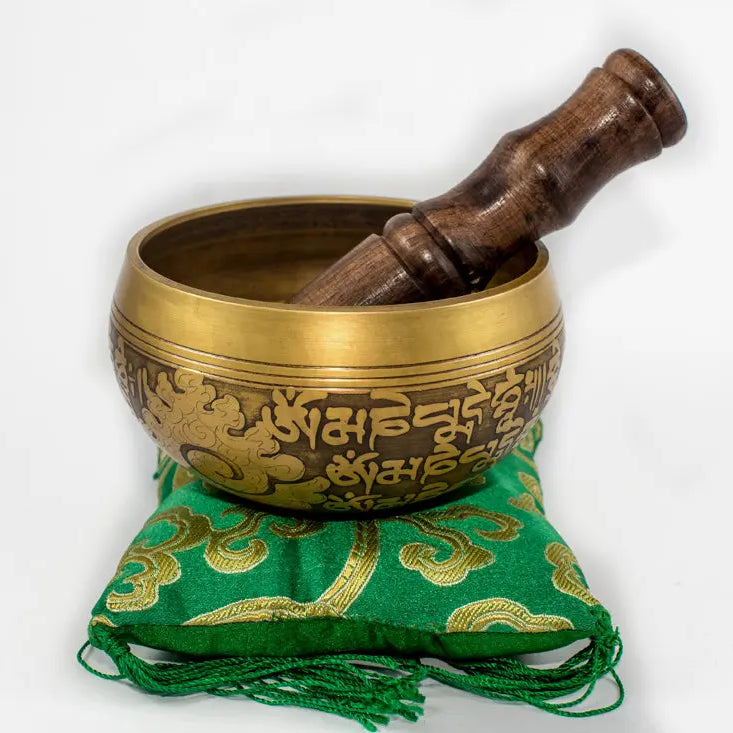 Tibetan Handmade Mantra Etching and Carving Singing Bowl for Meditation - Best HimalayaBest Himalaya