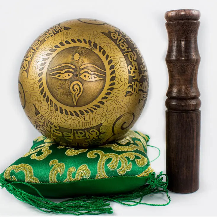 Tibetan Handmade Mantra Etching and Carving Singing Bowl for Meditation - Best HimalayaBest Himalaya