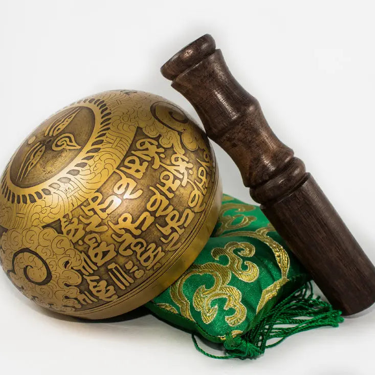 Tibetan Handmade Mantra Etching and Carving Singing Bowl for Meditation - Best HimalayaBest Himalaya