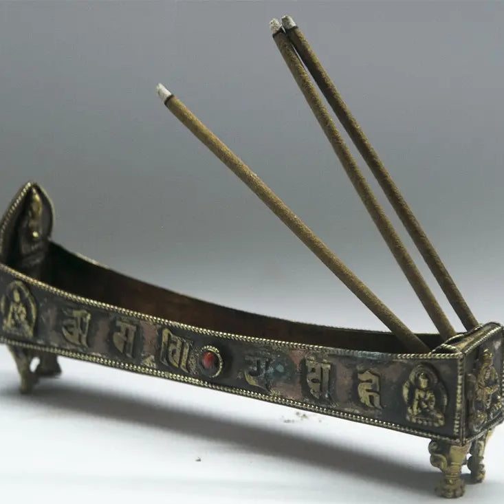 Tibetan Lucky symbol crafted incense burner - Best HimalayaBest Himalaya