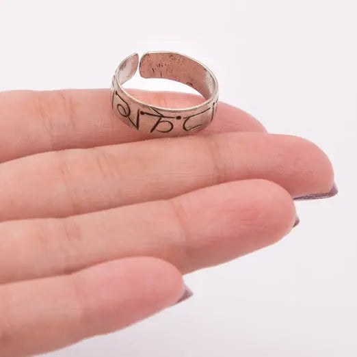 Tibetan Mantra Crafted Custom Size Finger Ring Knuckle Handmade Jewellery Gift - Best HimalayaBest Himalaya