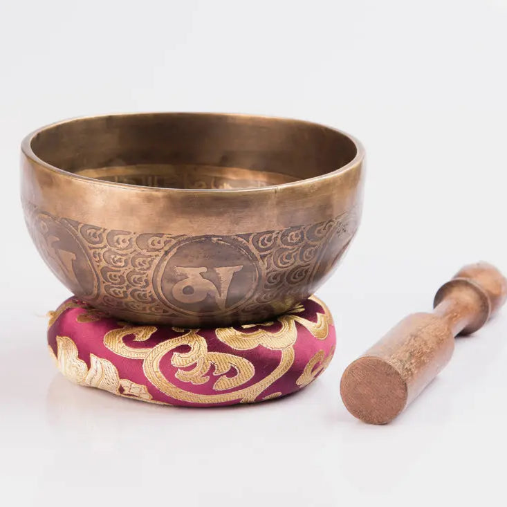 Tibetan Mantra Etched & Carved Healing Faith Singing Bowl Set - Best HimalayaBest Himalaya