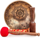 Large Tibetan Singing Bowl set Ayurveda Healing Sound Bath Gong Buddhist Nepali Handmade Bronze - Octagon - Himalayan Bazaar