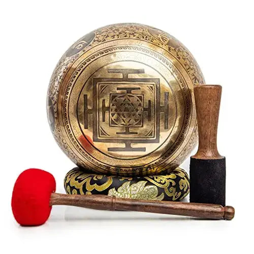 Large Tibetan Singing Bowl set Sound Healing Bath Yoga Mindfulness Meditation 7 Chakra Handmade - Himalayan Bazaar