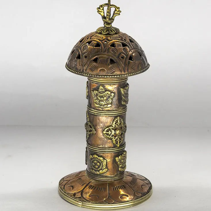 Tibetan Symbol Copper incense burner - Best HimalayaBest Himalaya