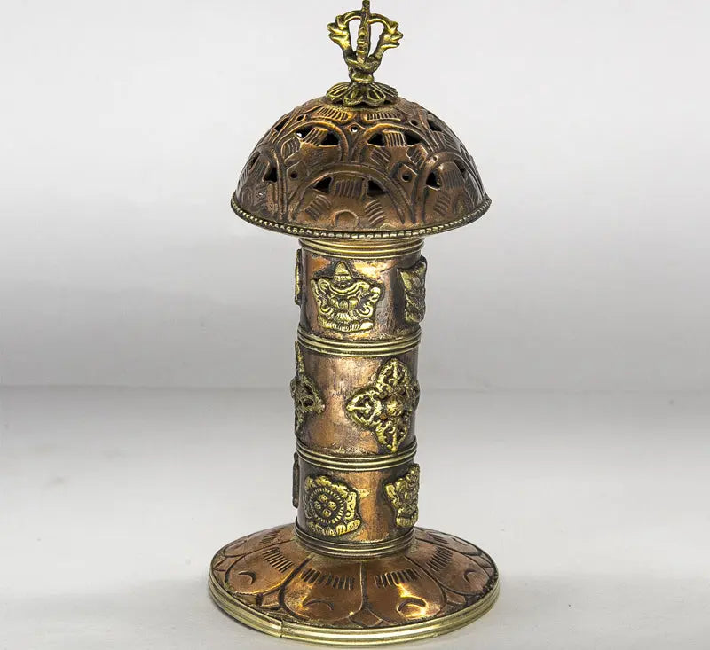 Tibetan Symbol Copper incense burner - Best HimalayaBest Himalaya