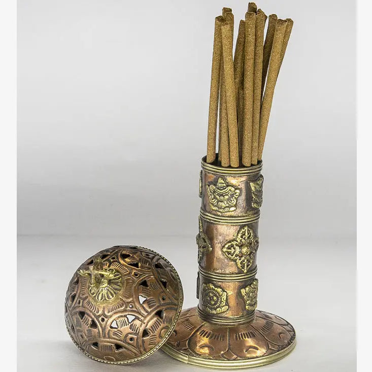 Tibetan Symbol Copper incense burner - Best HimalayaBest Himalaya