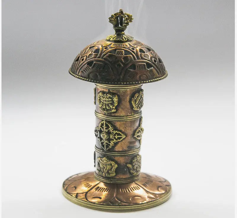 Tibetan Symbol Copper incense burner - Best HimalayaBest Himalaya