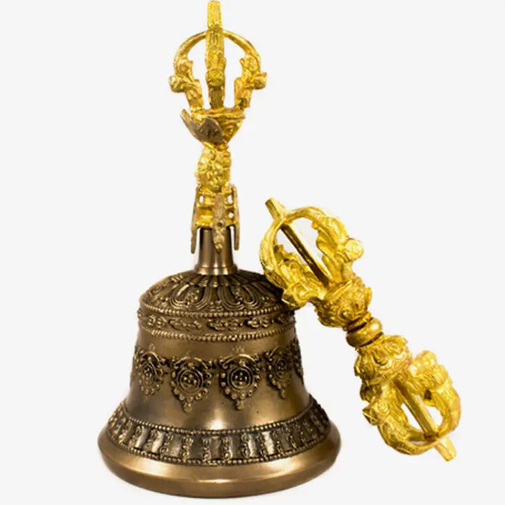 Tibetan dharma object bell and bajra set - Best HimalayaBest Himalaya
