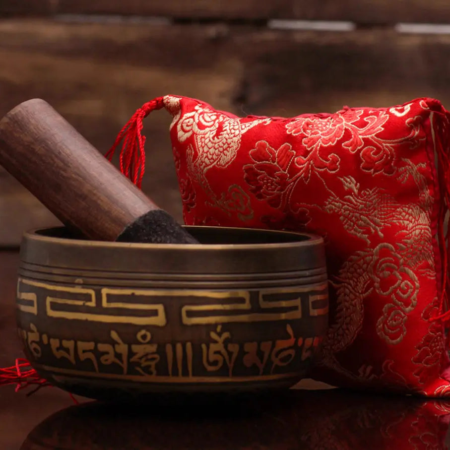 Tibetan mantra bowl With Bowl Pillow - Best HimalayaBest Himalaya