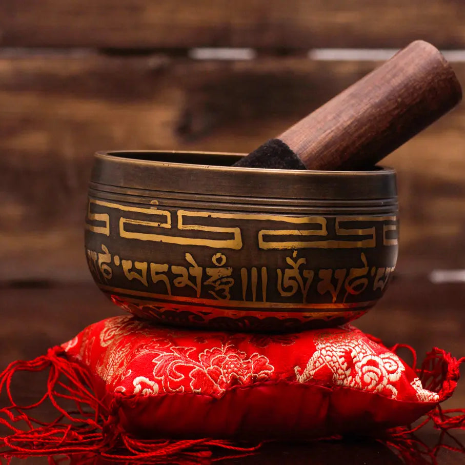 Tibetan mantra bowl With Bowl Pillow - Best HimalayaBest Himalaya