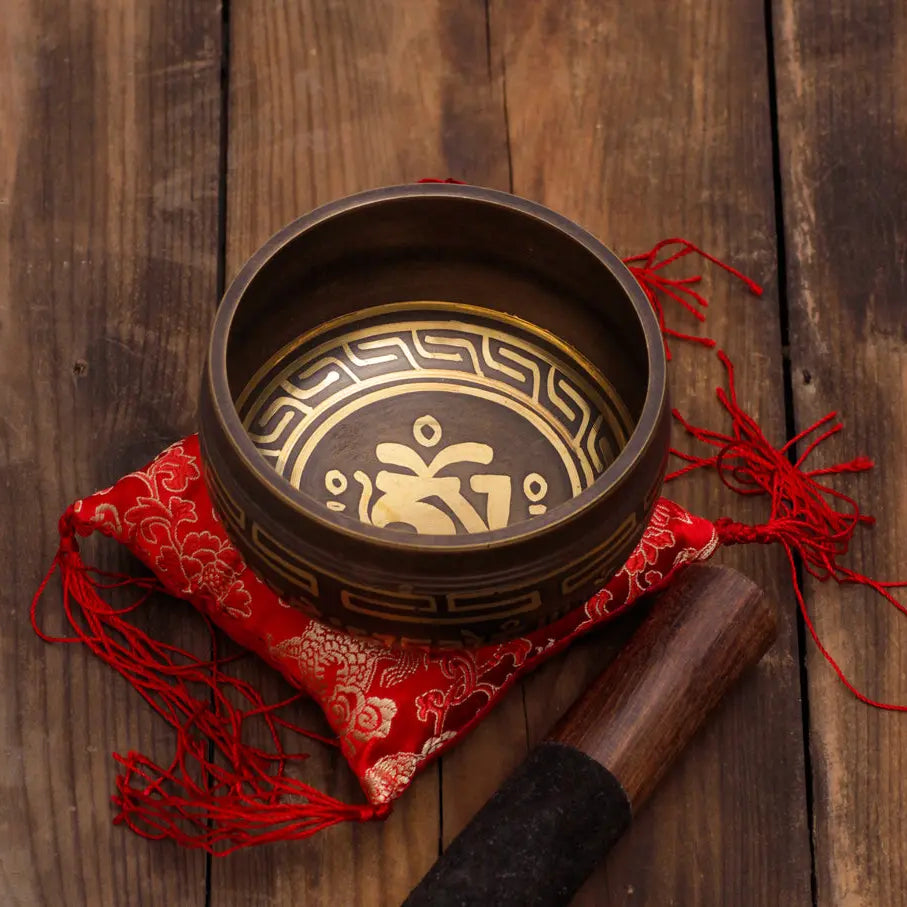 Tibetan mantra bowl With Bowl Pillow - Best HimalayaBest Himalaya