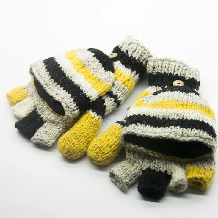 Vibrant Multicolor Woolen Hand Gloves Handmade - Best HimalayaBest Himalaya