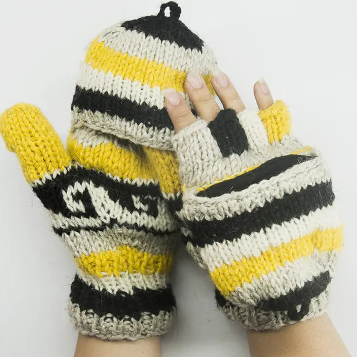 Vibrant Multicolor Woolen Hand Gloves Handmade - Best HimalayaBest Himalaya