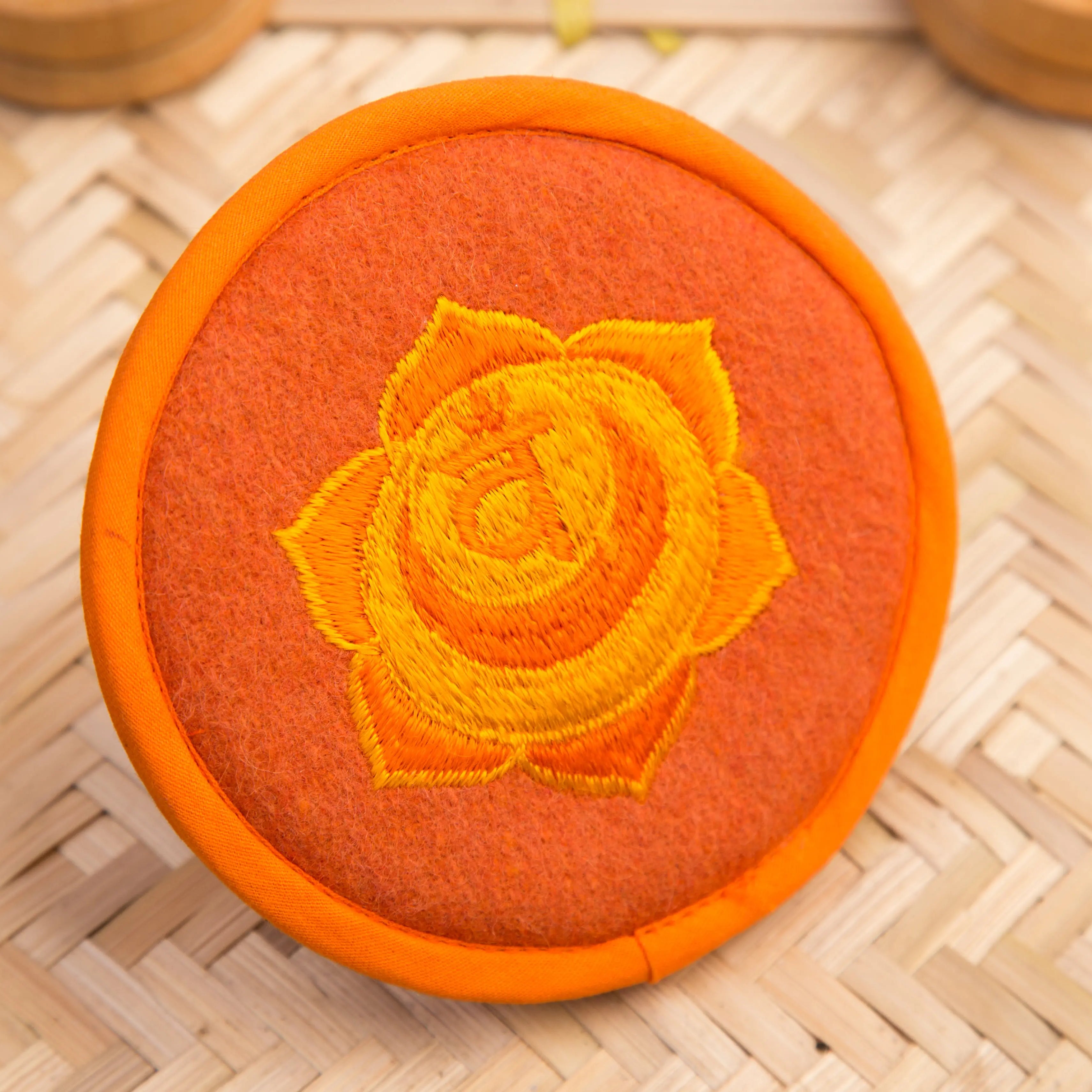 "WO" Design Round Singing Bowl Mat - Best HimalayaBest Himalaya