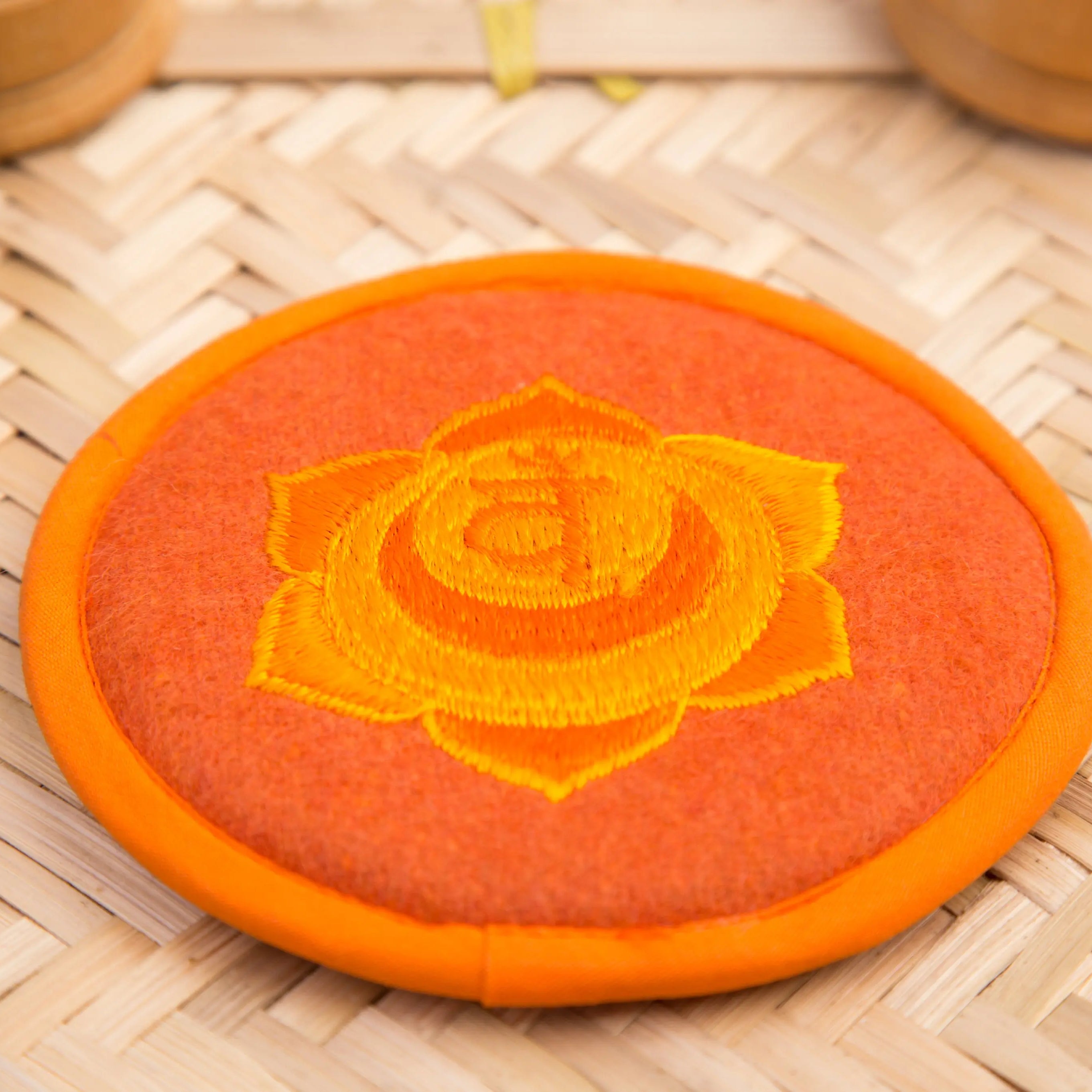 "WO" Design Round Singing Bowl Mat - Best HimalayaBest Himalaya