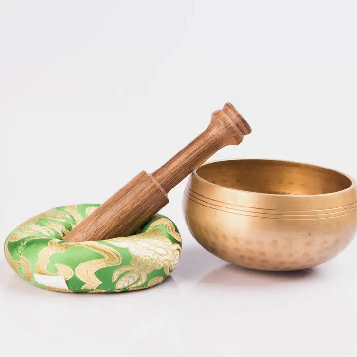 Wooden Mallet and Silk Pillow Tibetan Singing Bowl Set - Best Himalaya