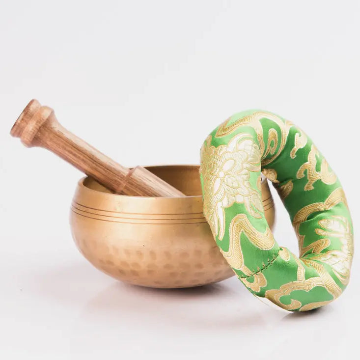 Wooden Mallet and Silk Pillow Tibetan Singing Bowl Set - Best Himalaya