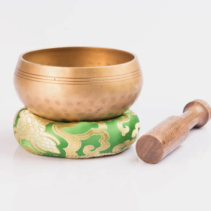 Wooden Mallet and Silk Pillow Tibetan Singing Bowl Set - Best Himalaya