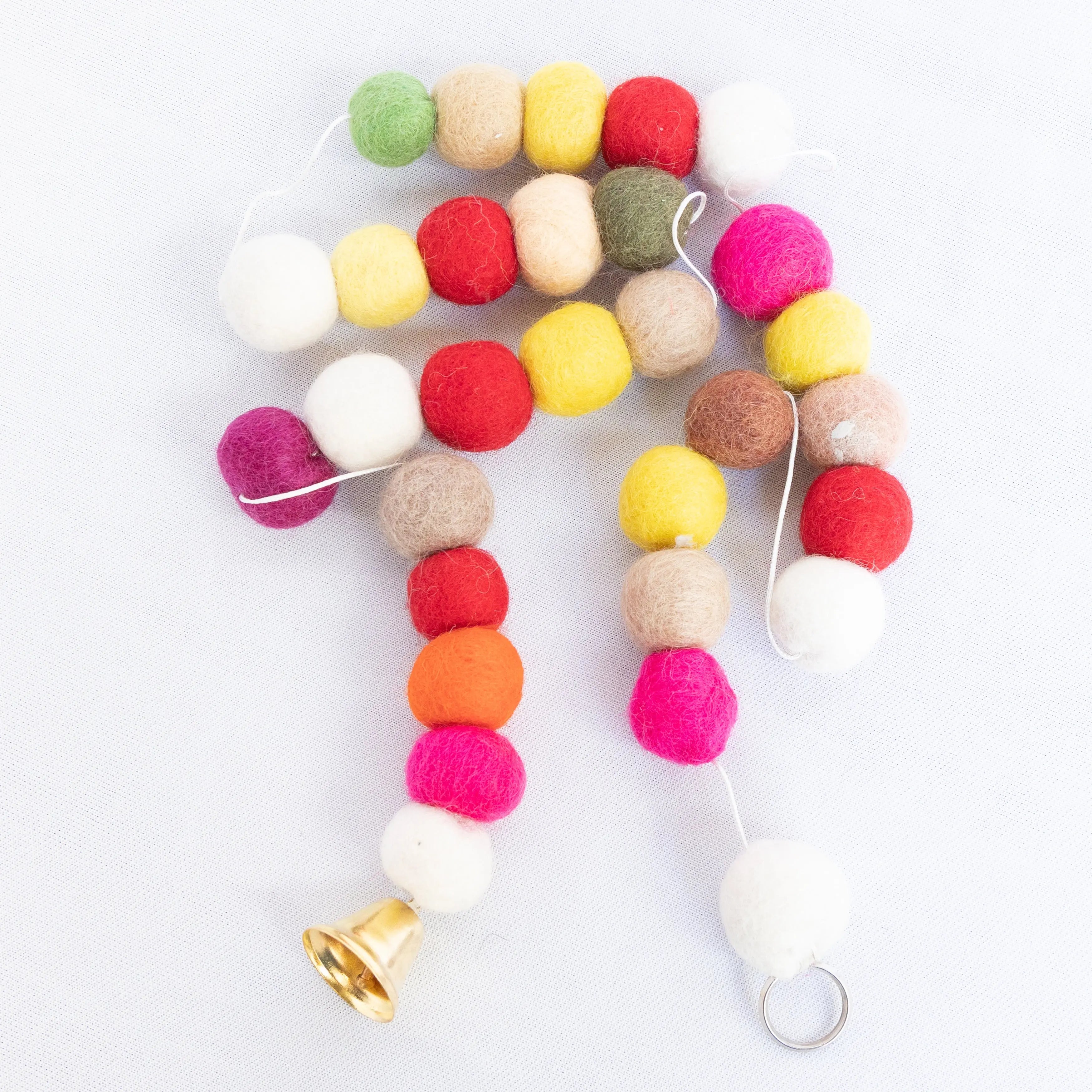 Wool Felt Ball Garland Handmade in Nepal Customizable and EcoFriendly - Best HimalayaBest Himalaya