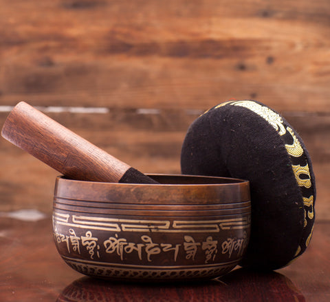 Tibetan Buddhist Antique Round Cushion Style Singing Bowl