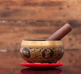 Golden Etching Tibetan Singing Bowl A Handmade Masterpiece